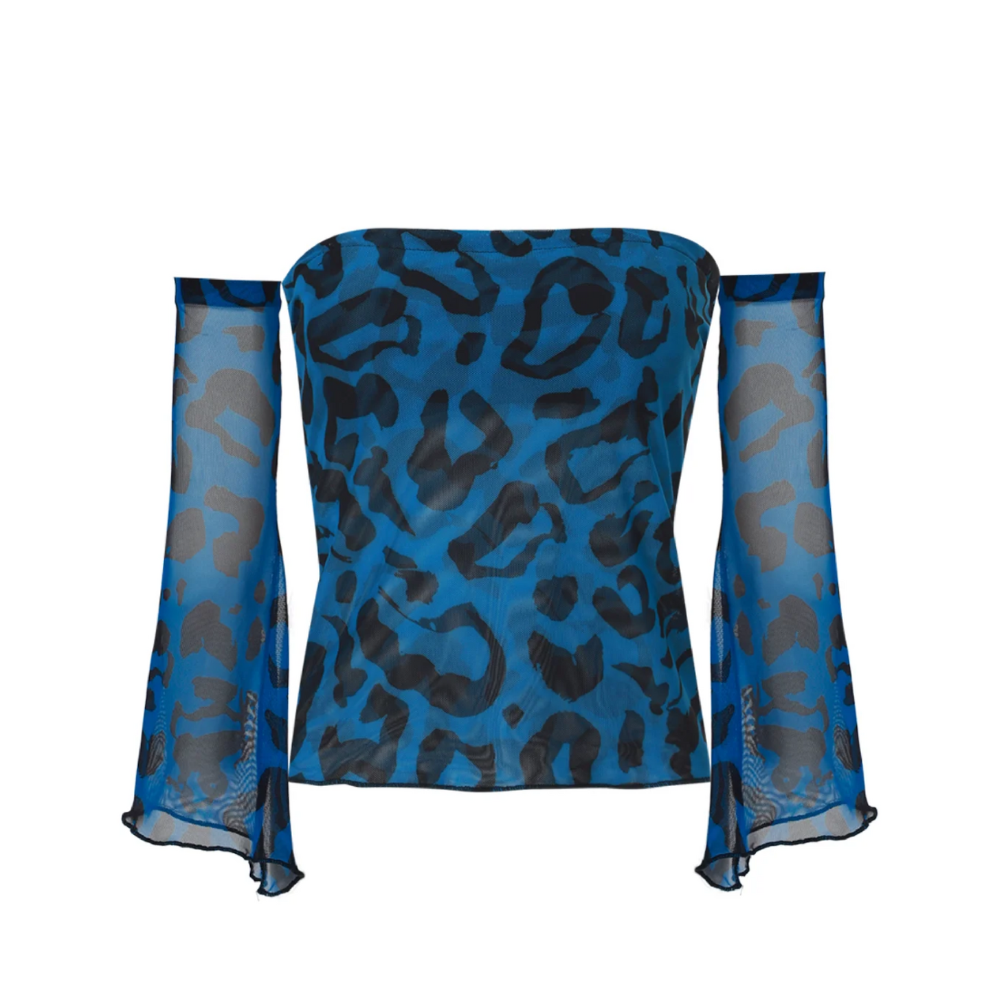 Set Blue Black Leopard Mesh