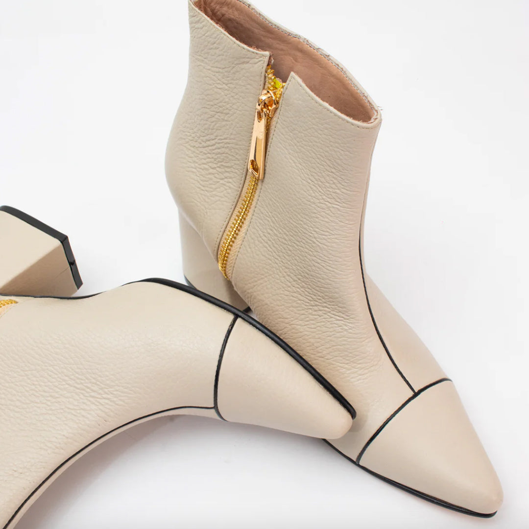 Ankle Boots Beige x negro