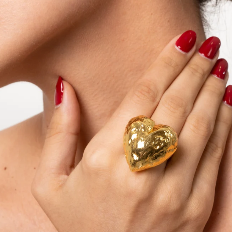 Anillo Corazón De Relieve