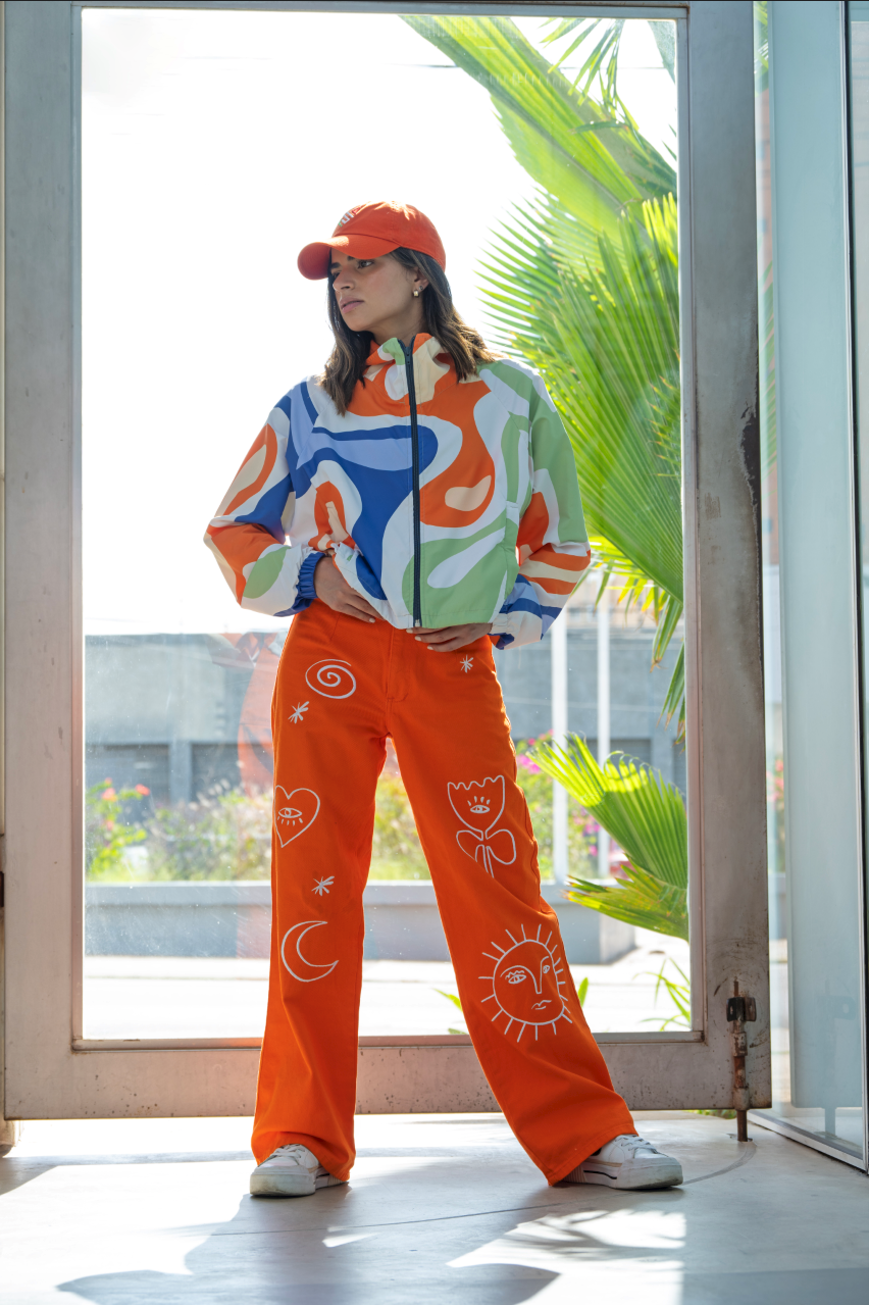 Rompevientos Cropped Movimiento en Color