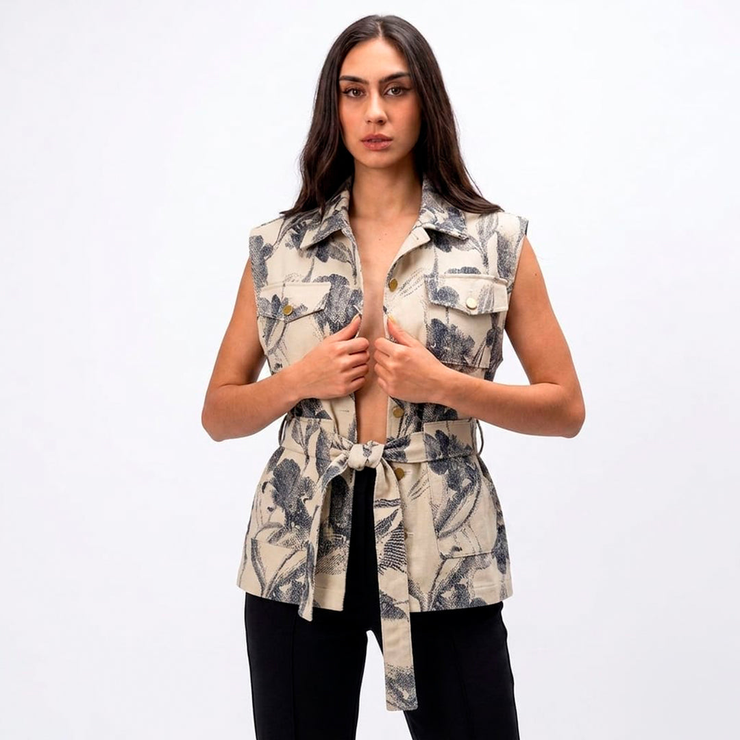 Clemente Flower Vest White