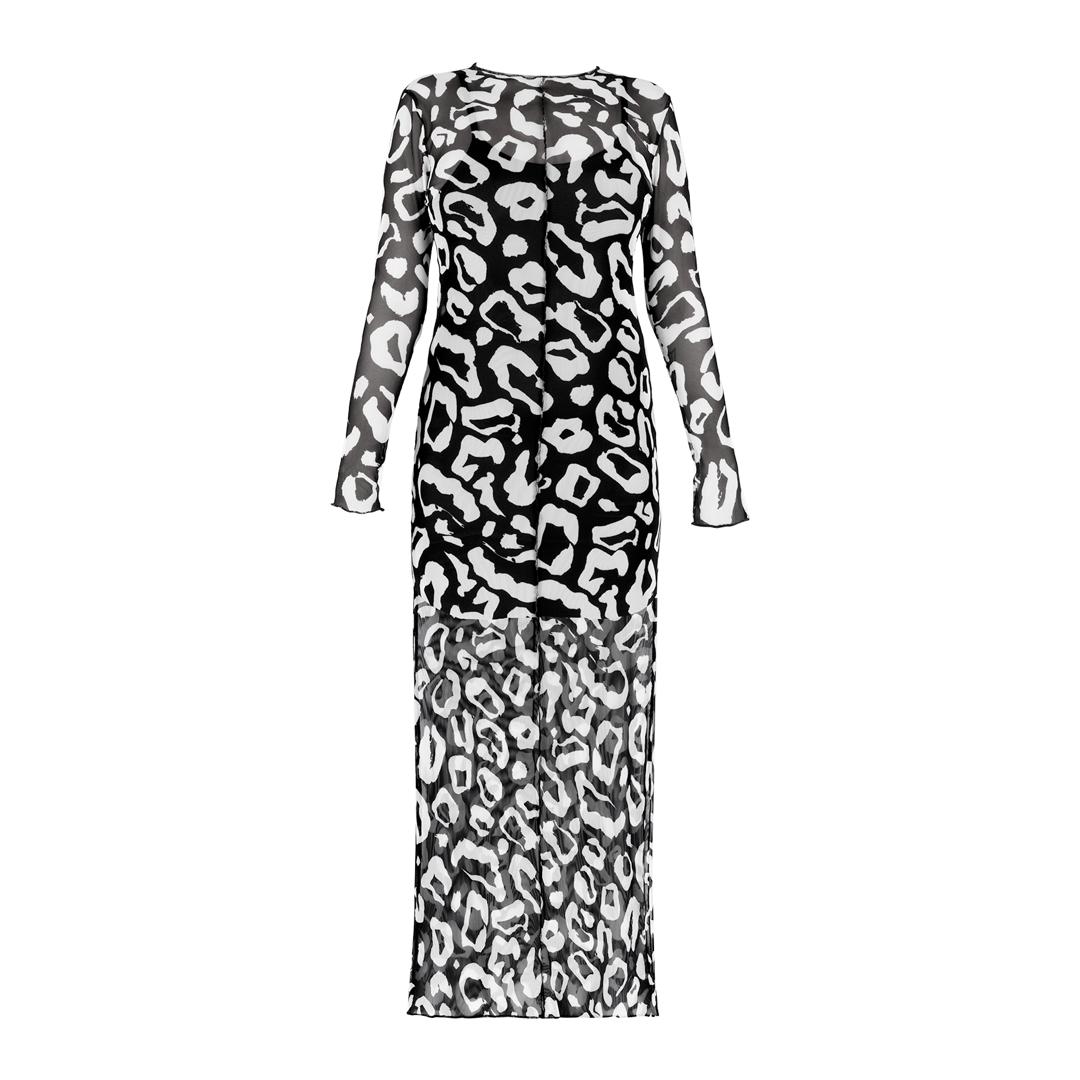 Vestido Animal Print B&W