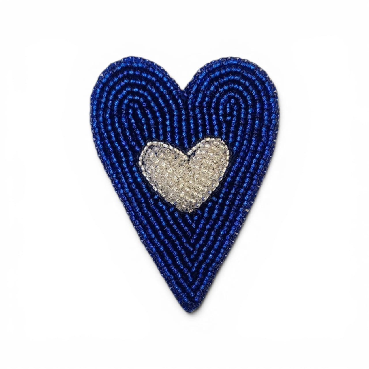 Corazón Doble azul x plateado