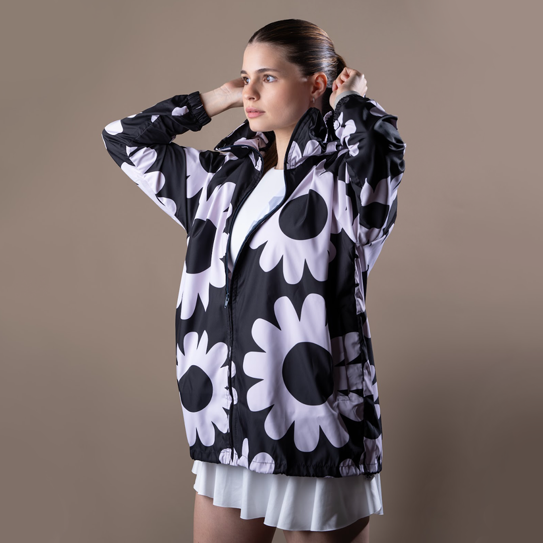 Rompevientos Oversize Blooming Negro