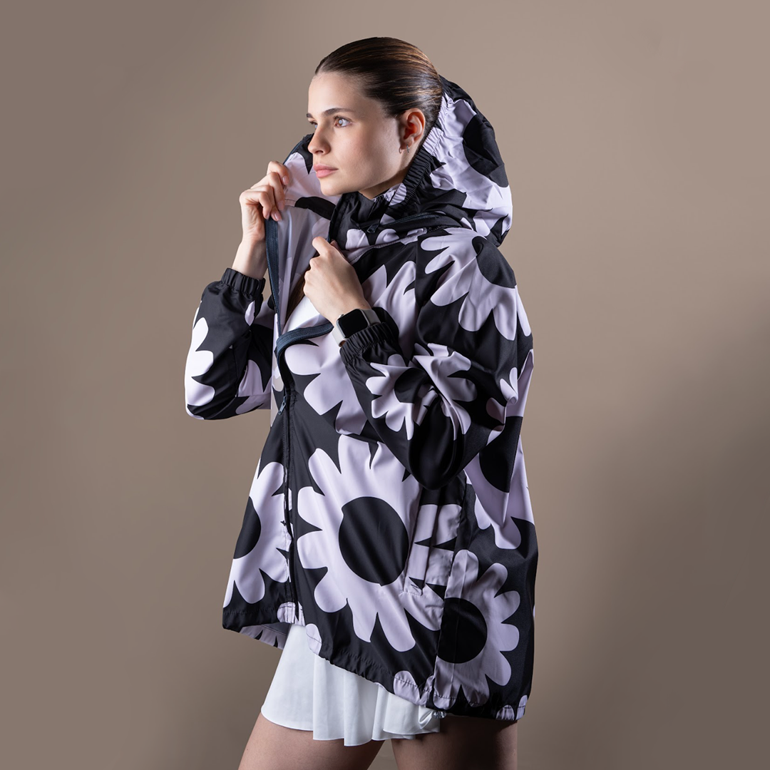 Rompevientos Oversize Blooming Negro