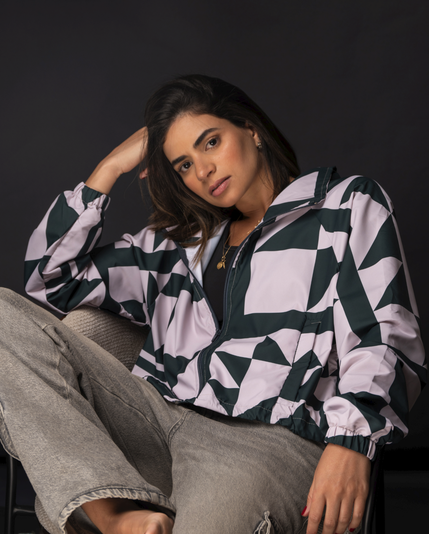 Rompevientos Cropped Casa Blanca