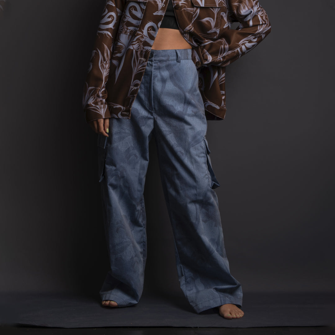 Pantalon Cargo Elena Flower Denim