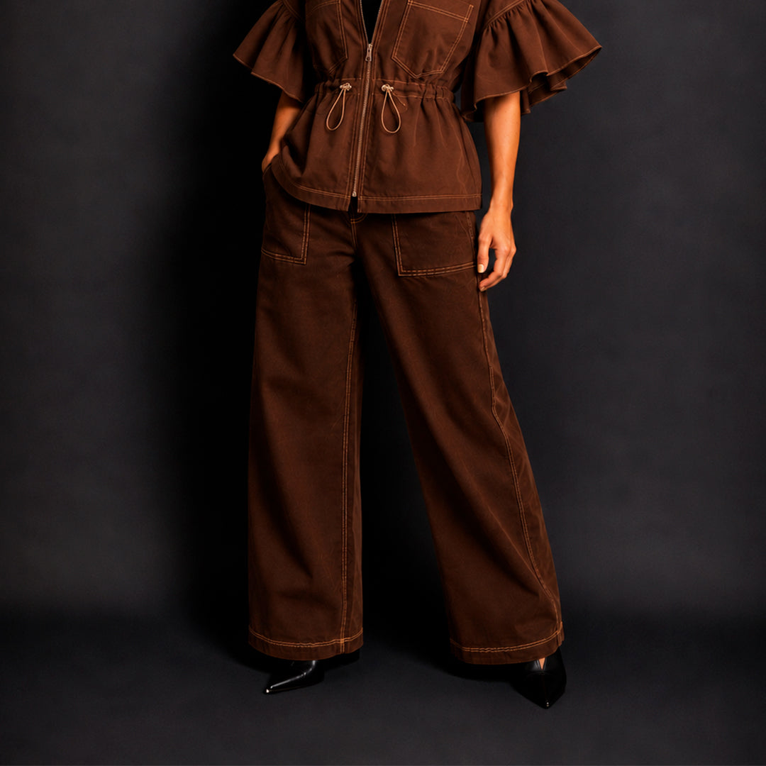 Pantalón Bota Ancha Marrón
