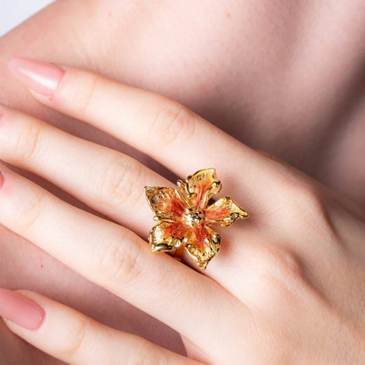 Anillo Flor Carnivora Terracota