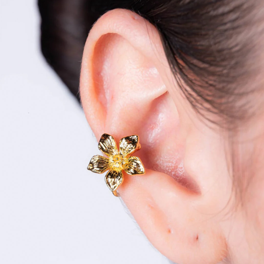 Ear Cuff Flor Vinca Dorado