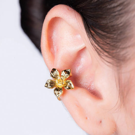 Ear Cuff Flor Vinca Dorado