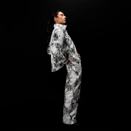 Rafaela Flower Wide Leg Pants White