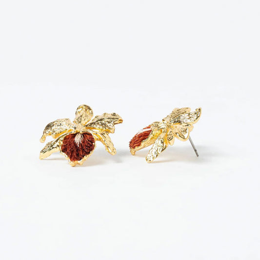 Aretes Cattleya Terracota
