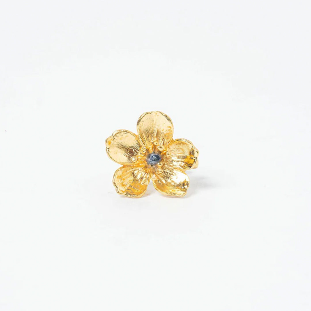 Ear Cuff Flor de Cerezo Celeste