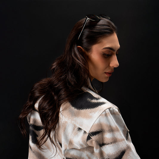 Eleonora Abstract Jacket Ivory