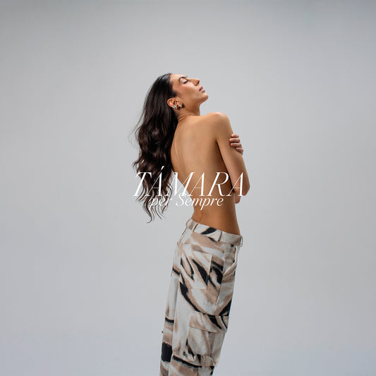 Elena Abstract Cargo Pants Ivory
