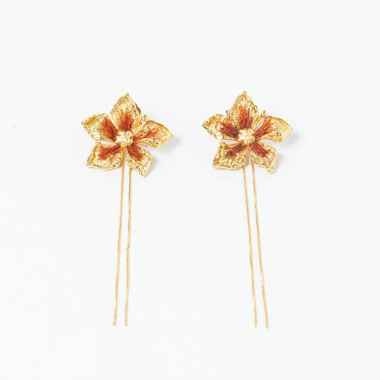 Aretes Flor Carnivora Terracota