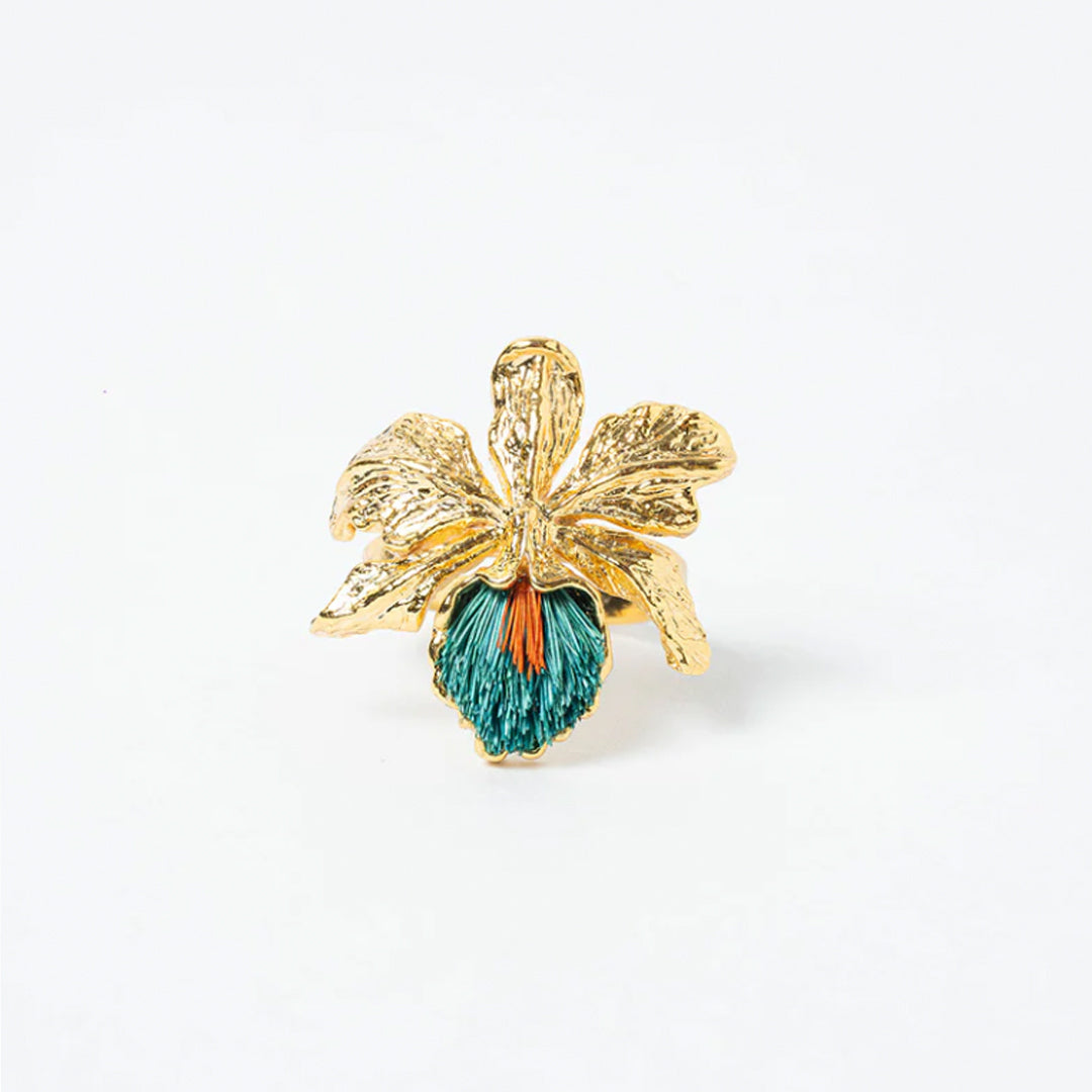 Anillo Cattleya Verde Oscuro