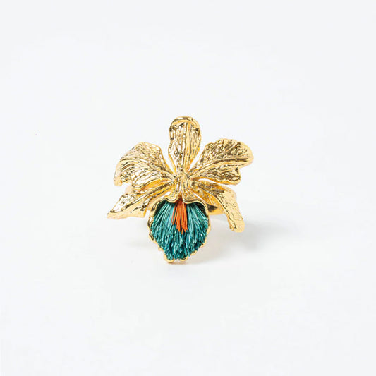 Anillo Cattleya Verde Oscuro