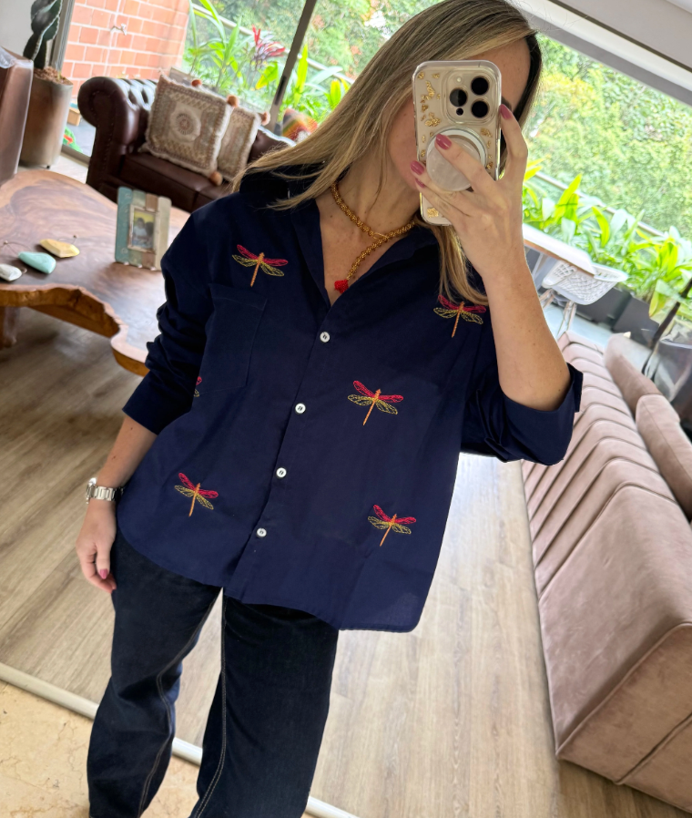 Camisa Libélula Azul