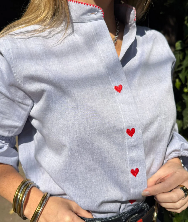 Camisa Corazon de chambray
