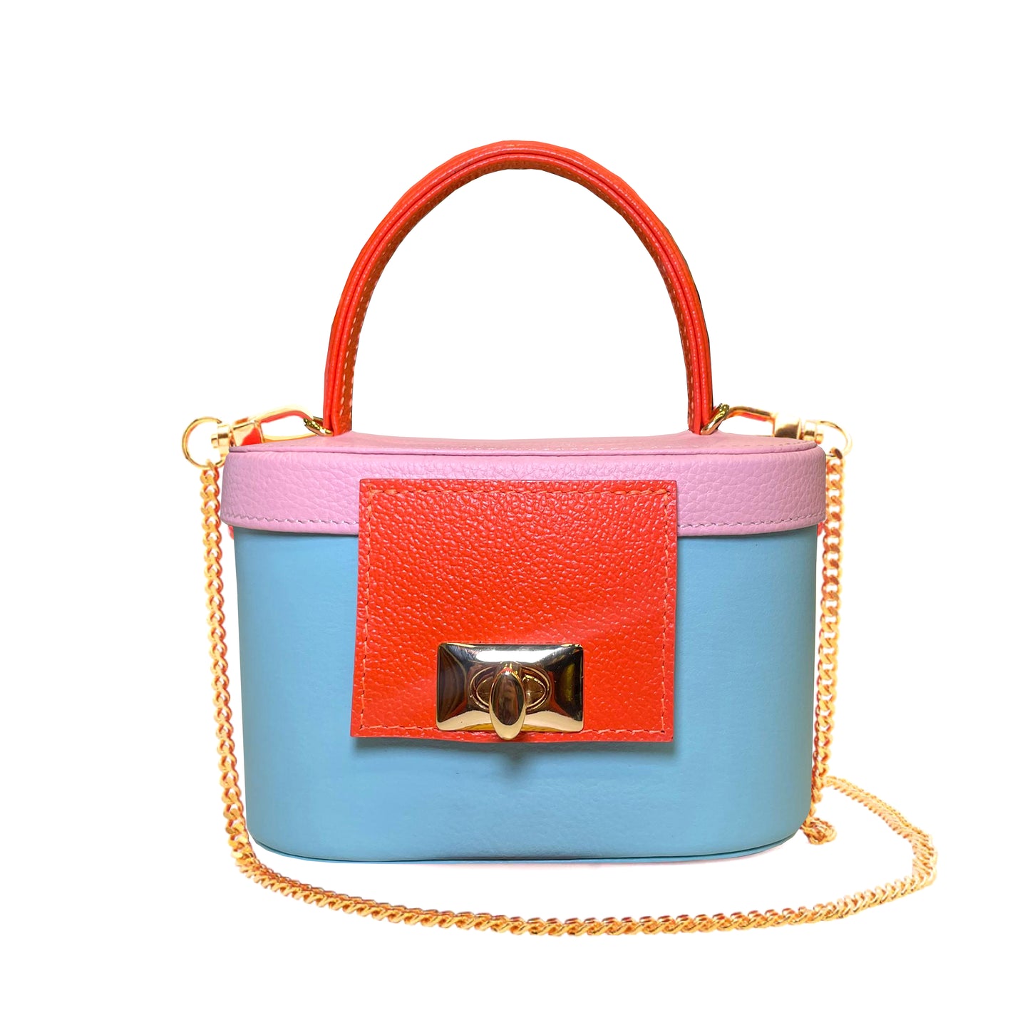 Micro Secretaire Bag Celeste X Naranja