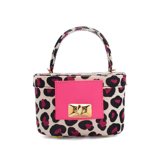 Micro Secretaire Bag Animal Print Fucsia