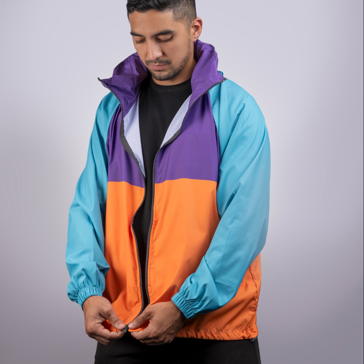 Rompevientos Oversize Morada x Naranja