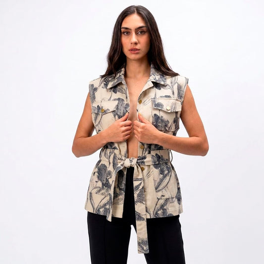 Clemente Flower Vest White