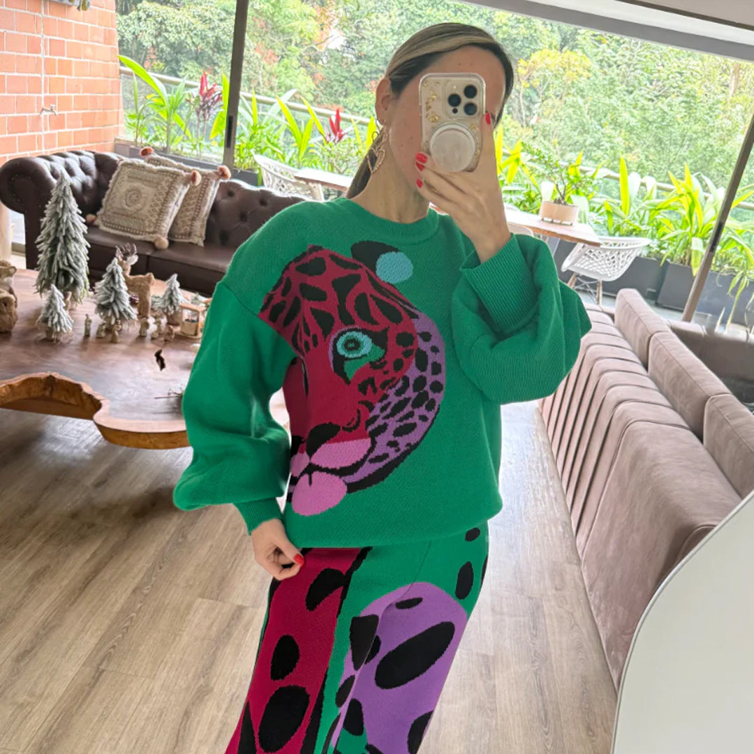 Sweater Leopardo Verde