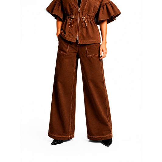 Pantalón Bota Ancha Marrón