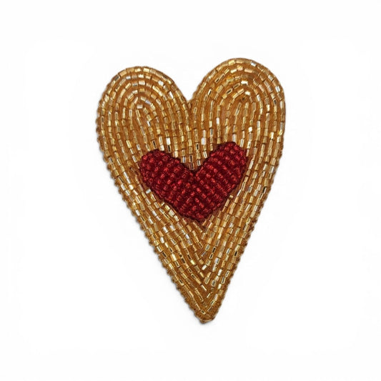 Corazón Doble Dorado x Rojo