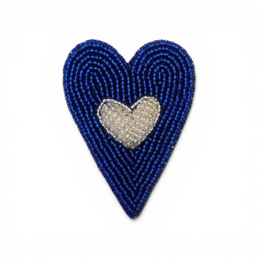Corazón Doble azul x plateado