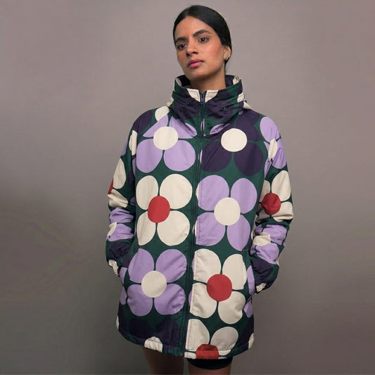Rompevientos Oversize Flower Power Morada