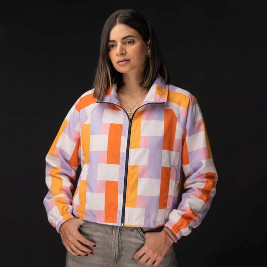 Rompevientos Cropped Libertad Orange