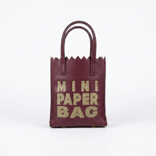 Mini Paper Bag Burgundy x Crema