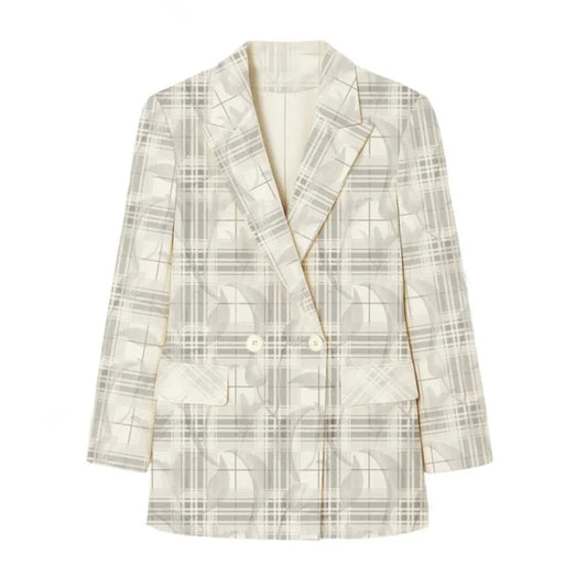 Blazer Emilia Tartan Flower Ivory