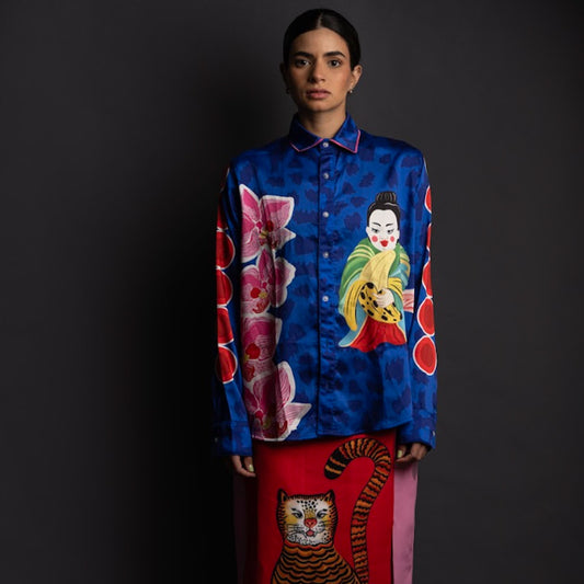 Camisa Dinastia tropical Blue