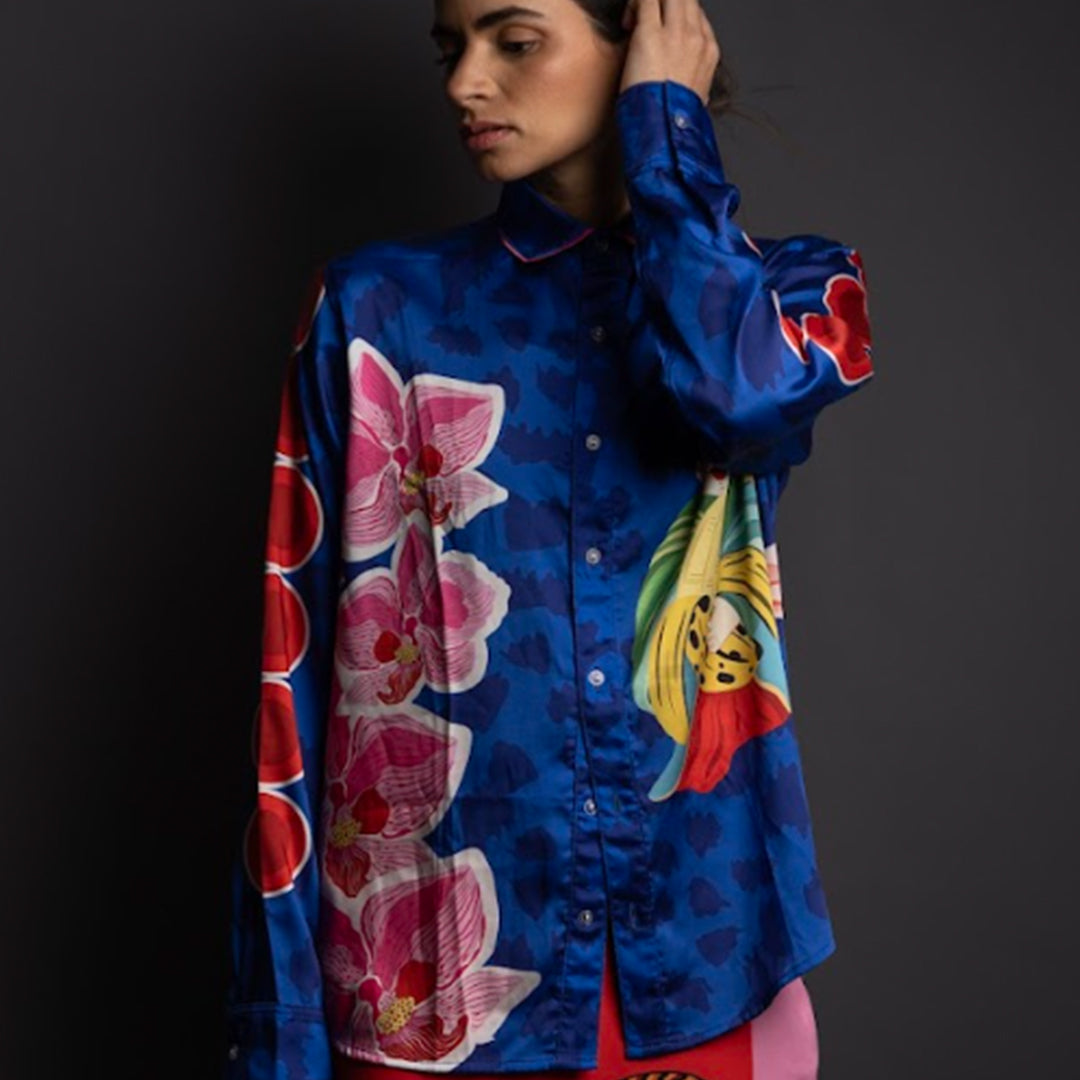 Camisa Dinastia tropical Blue