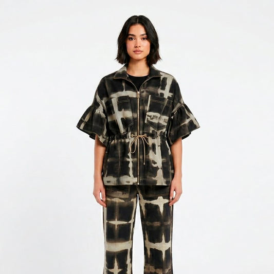 Vest Estampado Negro x Gris