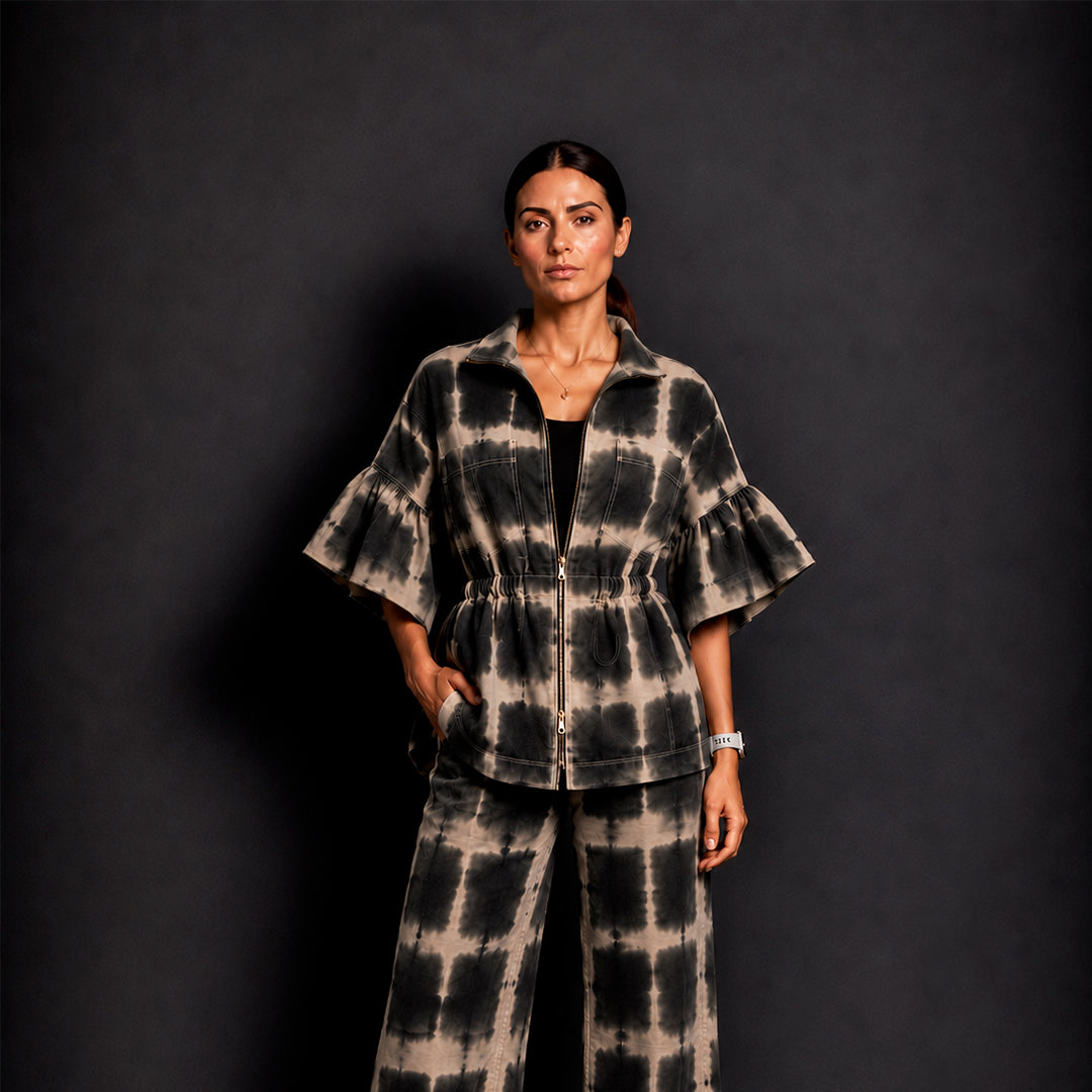 Vest Estampado Negro x Gris