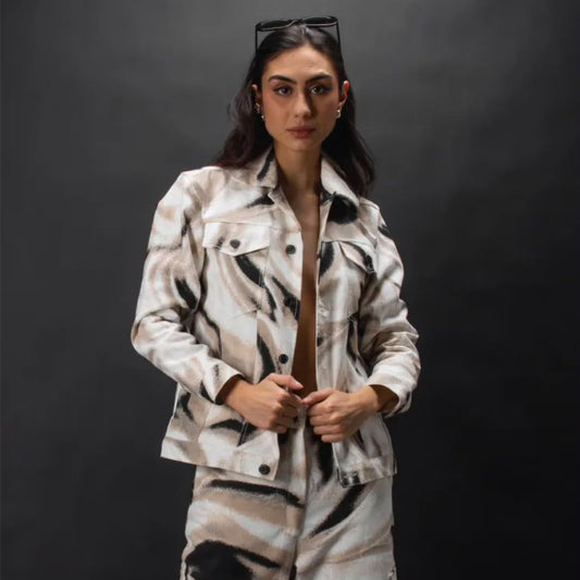 Eleonora Abstract Jacket Ivory