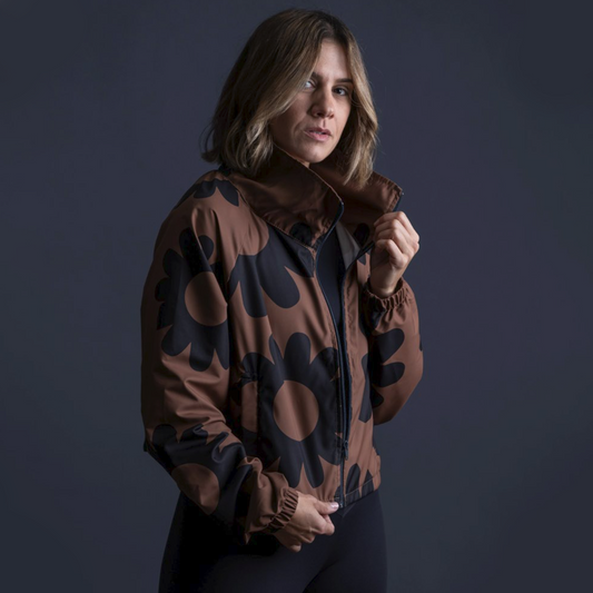 Rompevientos Cropped Blooming Café x Negro