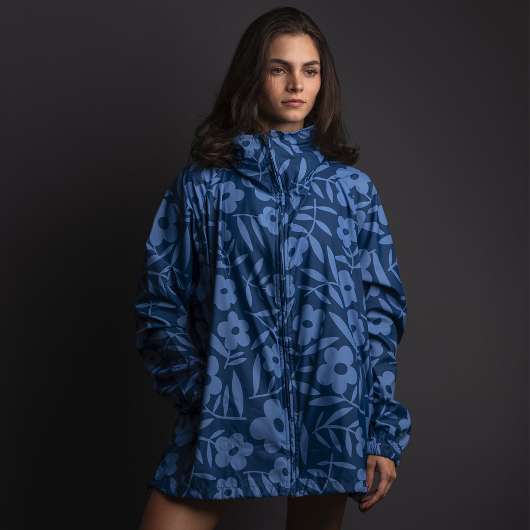 Rompevientos Oversize Flor Azulada