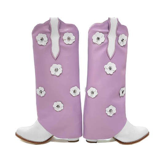 Flowers Boots Lila