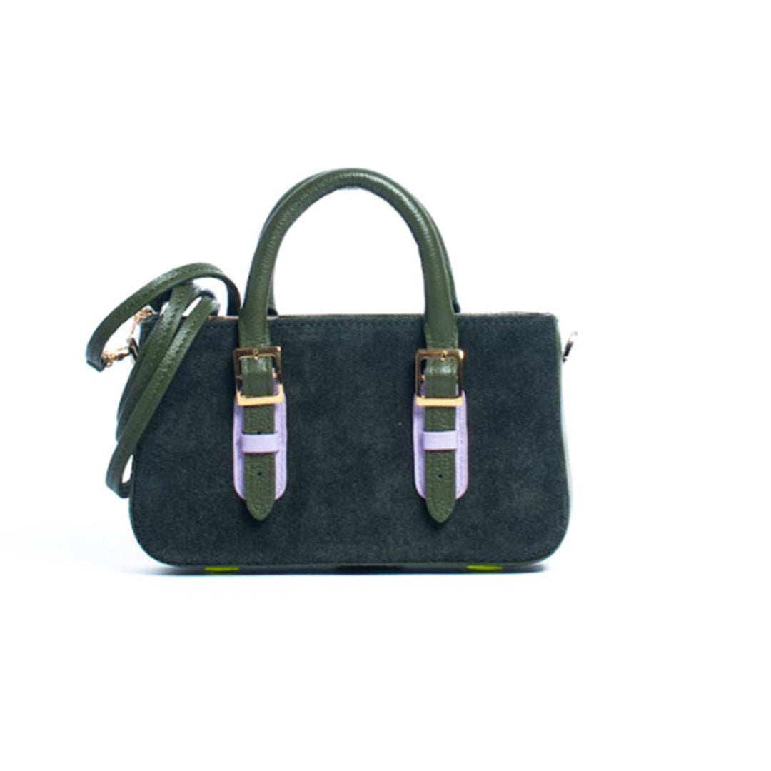 Lovely bag Verde botella x morado