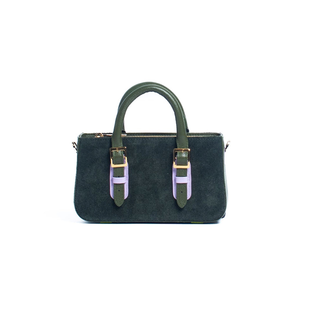 Lovely bag Verde botella x morado