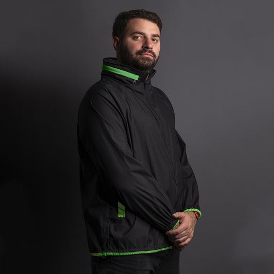 Rompevientos Oversize Negro x Verde