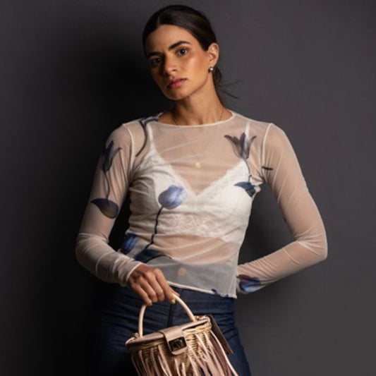 Mesh Eloisa Flower ivory