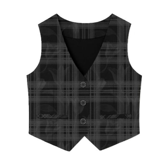 Mini Chaleco Tartan Flower negro